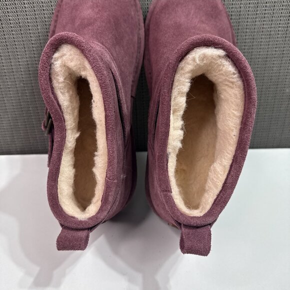 BEARPAW® Suede Petite Micro Boot Purple Women's Size 9 - Picture 4 of 8